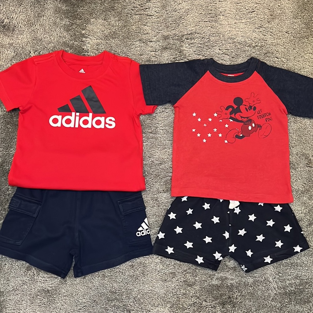 Bundle 2 set of  24Months  Adidas and Mickey Mouse T-shirt and Shorts